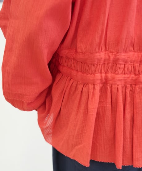 【Le Melange】　ご予約 COTTON DOBBY STRIPE/DOT ブラウス