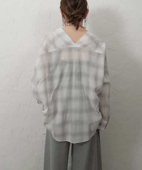 Sheer cotton tunic Vshirt 【ラスト1点】