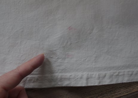 France Antique Linge Ancien Feuilles MONOGRAM“HL”シーツ