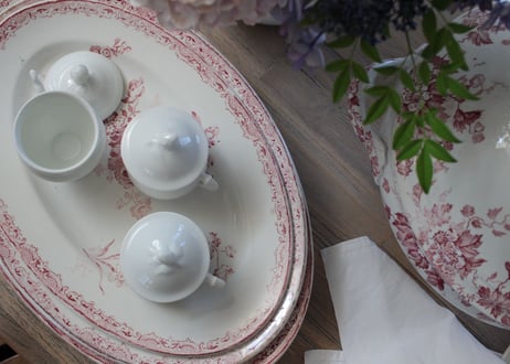 FranceAntiqueクリームポット【ポ・ア・クレム】ポーセレン白磁器 (数量4)