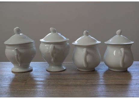 FranceAntiqueクリームポット【ポ・ア・クレム】ポーセレン白磁器 (数量4)