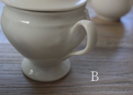 FranceAntiqueクリームポット【ポ・ア・クレム】ポーセレン白磁器 (数量4)
