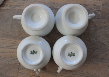 FranceAntiqueクリームポット【ポ・ア・クレム】ポーセレン白磁器 (数量4)