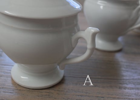 FranceAntiqueクリームポット【ポ・ア・クレム】ポーセレン白磁器 (数量4)