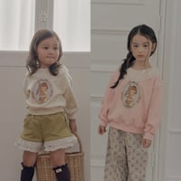 Roa【予約】Frill sweatshirt (ivory/pink)《送料無料・セット割対象》