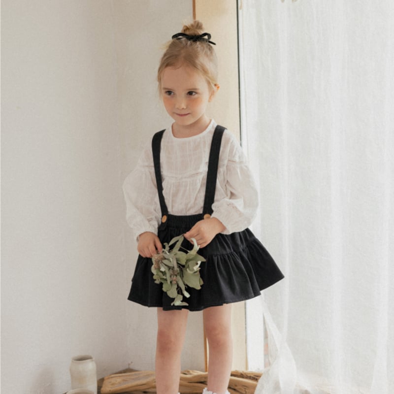 Wonny Ribbon【即納・取寄せ・受注生産】Black denim skirt (bla