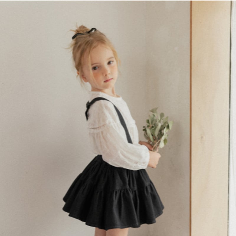 Wonny Ribbon【即納・取寄せ・受注生産】Black denim skirt (bla