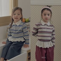 Roa【予約】La vie en collar tee (melange/burgundy)《送料無料・セット割対象》
