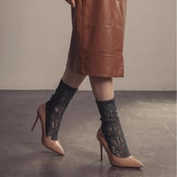 FLOWER CHECK RACE RIB SOCKS/FAKUI