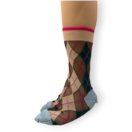 ARGYLE PATTERN SOCKS/TRICOTÉ
