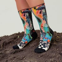 momo×bobo collaboration UFO printed sox