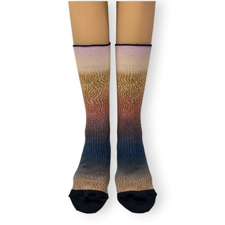 ZIGZAGSHELL PRINT SOCKS26cm～28cm/TRICOTÉ