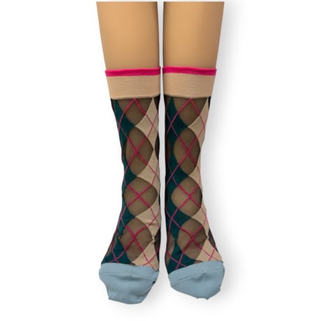 ARGYLE PATTERN SOCKS/TRICOTÉ
