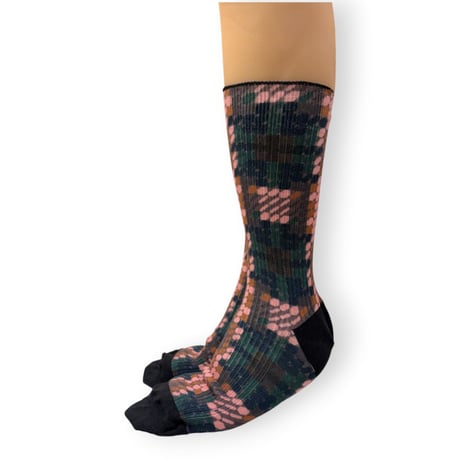 BLURRED CHECK PRINT SOCKS 26cm～28cm/TRICOTÉ