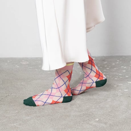 ARGYLE PATTERN SOCKS/TRICOTÉ