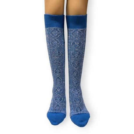 Melange Cable Knee High Socks/babaco