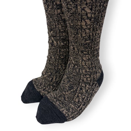 Melange Cable Knee High Socks/babaco