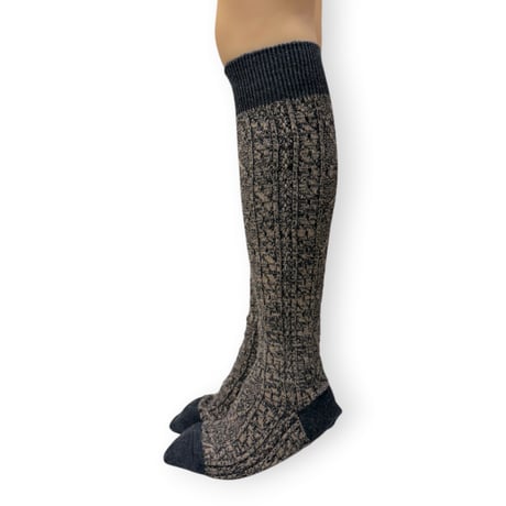 Melange Cable Knee High Socks/babaco