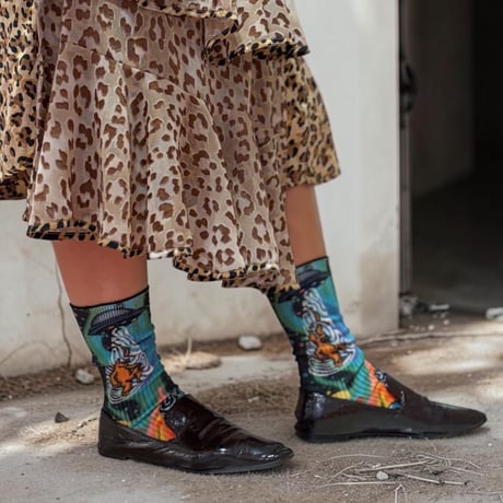 momo×bobo collaboration UFO printed sox