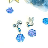 『星灯りの青花』天然石とチェコガラスの星空イヤリングorピアス