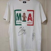 メキシコアミーゴス ロゴTシャツ（ミゲル・ハヤシJr エル・ノサワ・メンドーサ 直筆サイン入り）Mサイズ