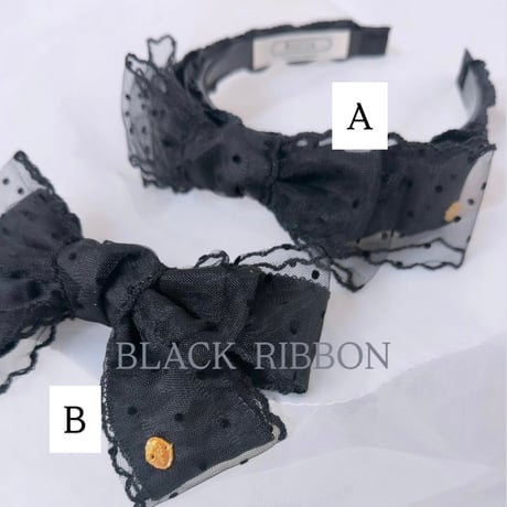 dot tulle BLACK ribbon 🖤