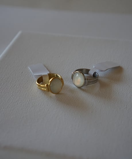 milky white ring stainless
