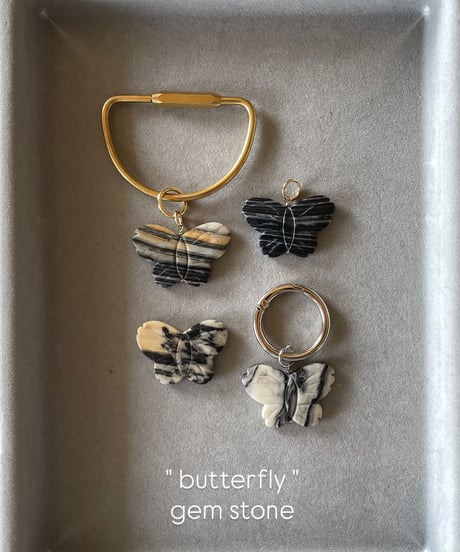 【 charm only 】butterfly gem stone