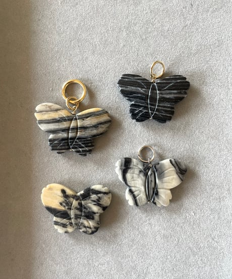 【 charm only 】butterfly gem stone
