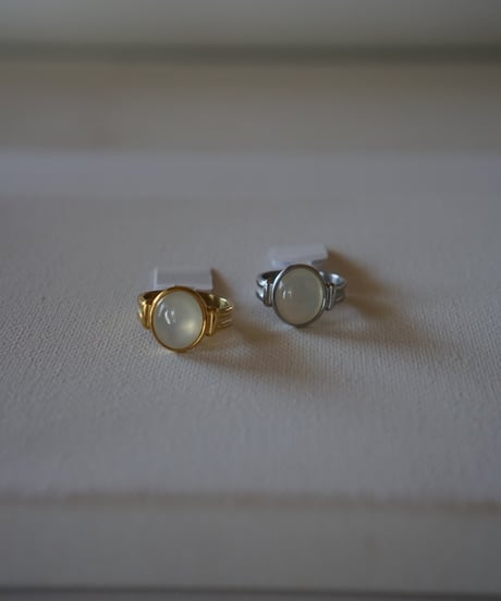 milky white ring stainless