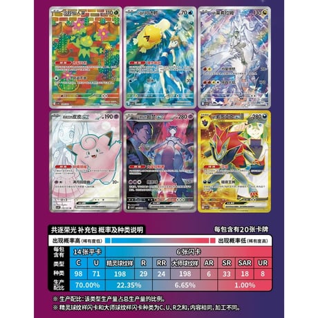 【箱潰れの場合がございます】 中国簡体版 ポケモンカード 共逐荣光 1BOX (1パック20枚入り6パック入り)【ミュウツーex】
