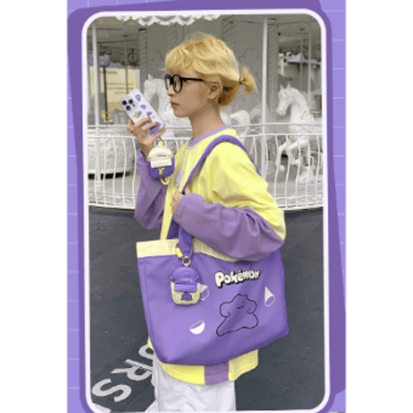 海外ポケモングッズ Pokémon × HOLLYBOX トートバッグ 【メタモン(紫)】