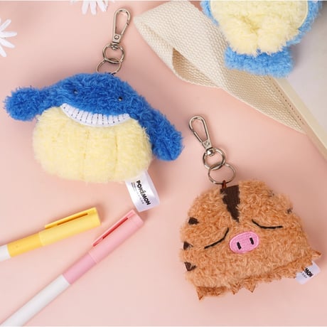 海外ポケモングッズ ポケモン × 3RD ROUND 韓国限定 ぺたんこぬいぐるみ 【ニョロモ・ウリムー・ホエルコ】
