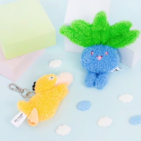海外ポケモングッズ ポケモン × 3RD ROUND 韓国限定 ぺたんこぬいぐるみ 【バチュル・チルット・ナゾノクサ・コラッタ・コダック】