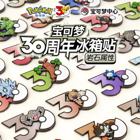 ポケモン 中国ポケモングッズ ポケモン30周年 岩タイプ マグネット ①