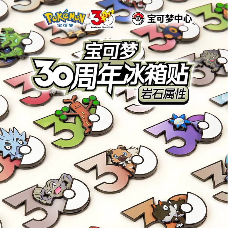 ポケモン 中国ポケモングッズ ポケモン30周年 岩タイプ マグネット ①