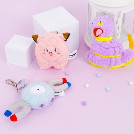 海外ポケモングッズ ポケモン × 3RD ROUND 韓国限定 ぺたんこぬいぐるみ 【プリン・アーボ・コイル・パウワウ・ピッピ】
