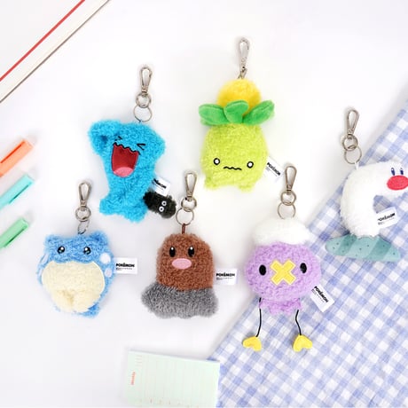 海外ポケモングッズ ポケモン × 3RD ROUND 韓国限定 ぺたんこぬいぐるみ 【ディグダ・ソーナンス・タマザラシ・フワンテ・ミニーブ・ウミディグダ】