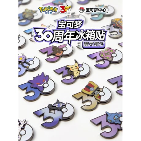 ポケモン30周年「えらぶ」 中国ポケモンセンターグッズ ゴーストタイプ マグネット