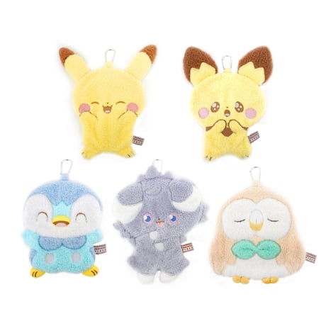 海外ポケモングッズ ポケモン × NOORI PLUS 韓国 ポケピース カラビナ付きぬいぐるみポーチ【全5種類／約17〜24cm】