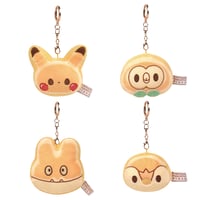 海外ポケモングッズ ポケモン × 3RD ROUND 韓国 ポケピース パンケーキ風 キーリング 【ピカチュウ・モクロー・ポッチャマ・ゴンベ】