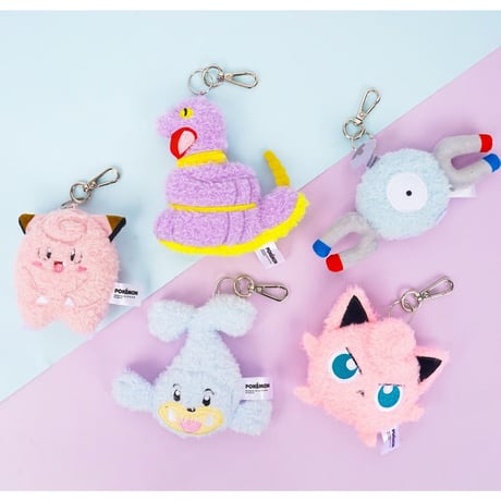 海外ポケモングッズ ポケモン × 3RD ROUND 韓国限定 ぺたんこぬいぐるみ 【プリン・アーボ・コイル・パウワウ・ピッピ】