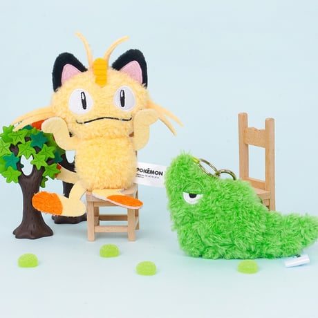 海外ポケモングッズ ポケモン × 3RD ROUND 韓国限定 ぺたんこぬいぐるみ 【ズバット・トランセル・ニャース・シャリタツ】