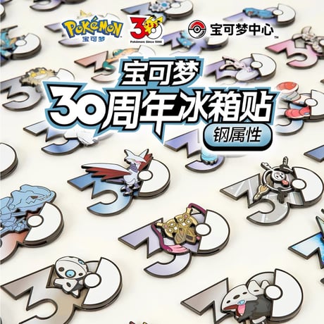 ポケモン 中国ポケモングッズ ポケモン30周年 はがねタイプ マグネット