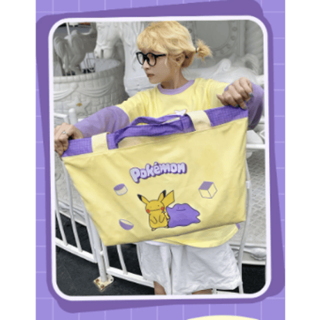 海外ポケモングッズ Pokémon × HOLLYBOX トートバッグ 【メタモン(紫)】