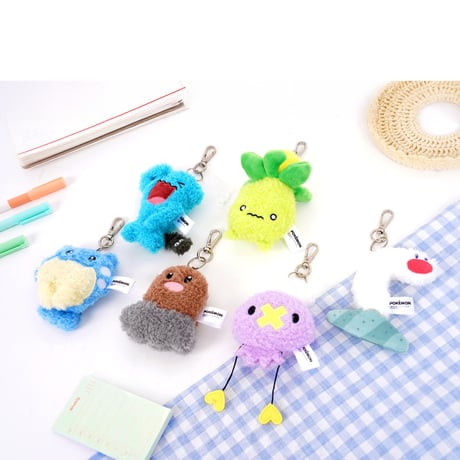 海外ポケモングッズ ポケモン × 3RD ROUND 韓国限定 ぺたんこぬいぐるみ 【ディグダ・ソーナンス・タマザラシ・フワンテ・ミニーブ・ウミディグダ】
