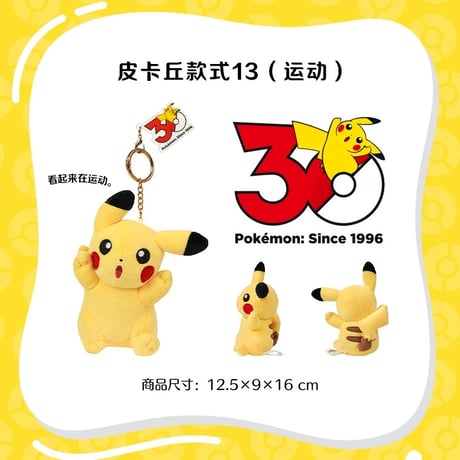 海外ポケモングッズ 中国限定 30周年記念シリーズ ピカチュウ ぬいぐるみ 【1～15】