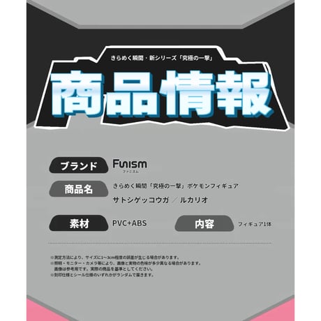 【外箱潰れの場合がございます】ポケモン × Funism 「究極の一撃」フィギュア 【サトシゲッコウガ／ルカリオ】