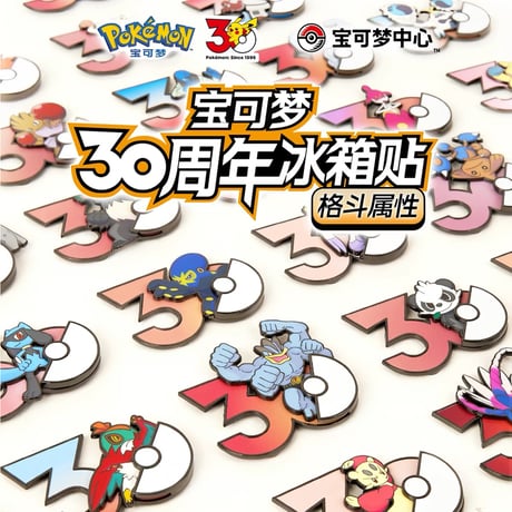 ポケモン 中国ポケモングッズ ポケモン30周年 格闘タイプ マグネット