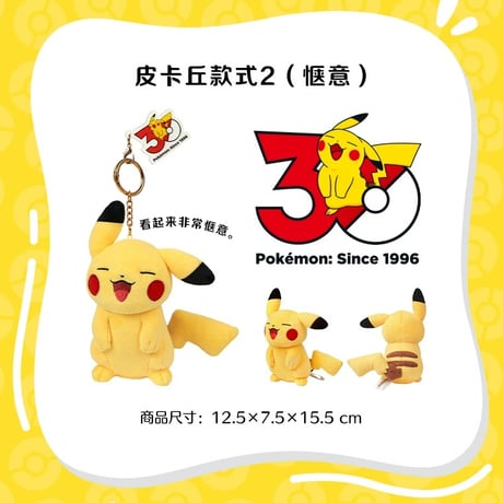海外ポケモングッズ 中国限定 30周年記念シリーズ ピカチュウ ぬいぐるみ 【1～15】